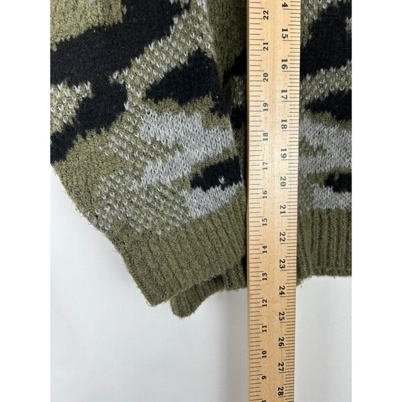 Anthropologie Ferne Quarter-Zip Knit Pullover Sweater Top Camouflage M - Picture 5 of 13